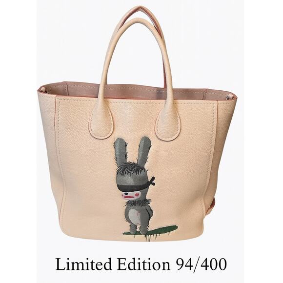 Coach x Gary Baseman Emmanuel Hare Ray Tote Pink Leather Limited Edition 94/400 - Picture 13 of 13